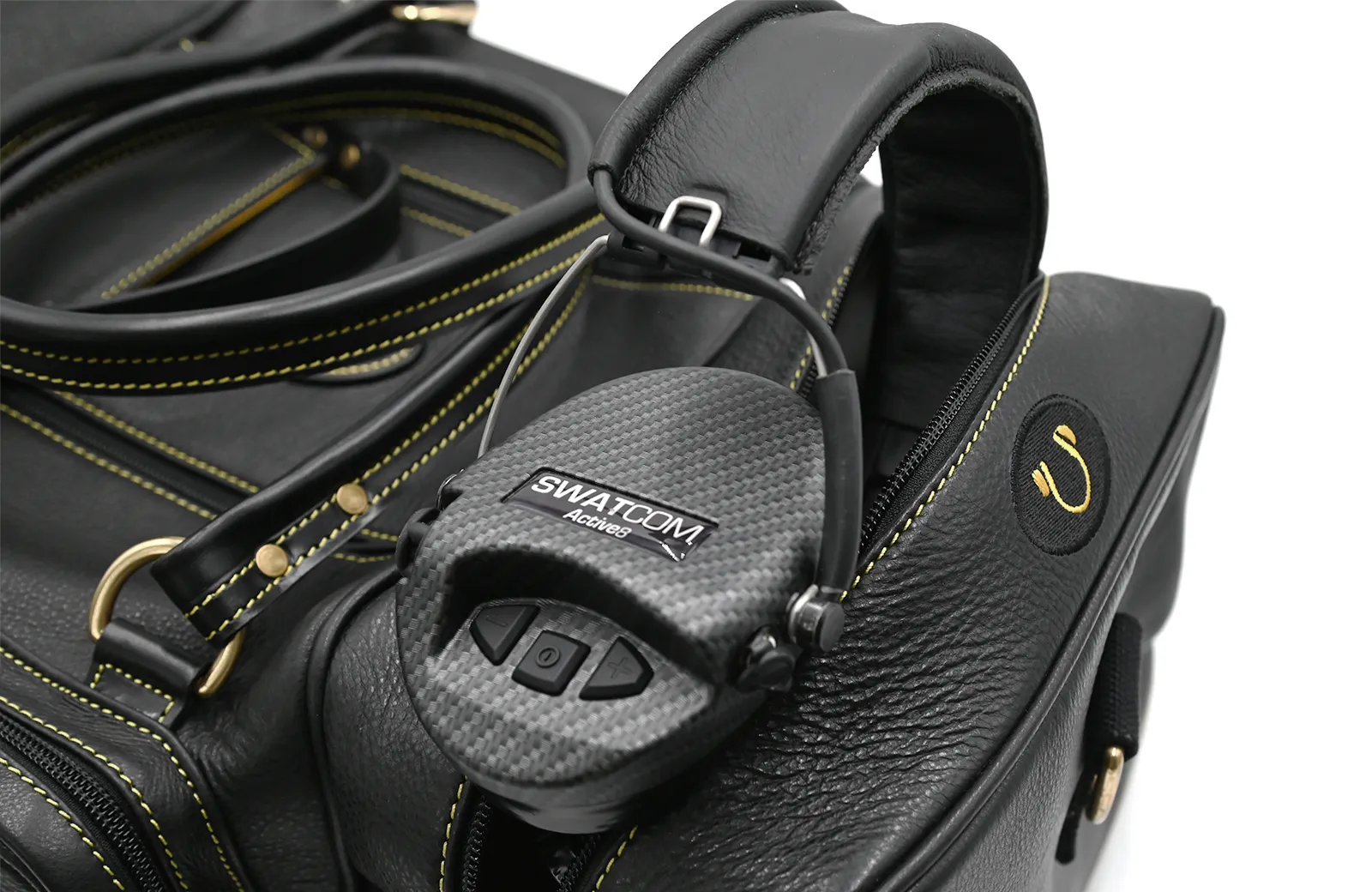 SWATCOM Black Leather Range Bag
