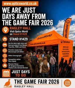 Visit Optics World at The Game Fair 2026 at Ragley Hall – Thermal Scopes, Night Vision and Precision Shooting Optics
