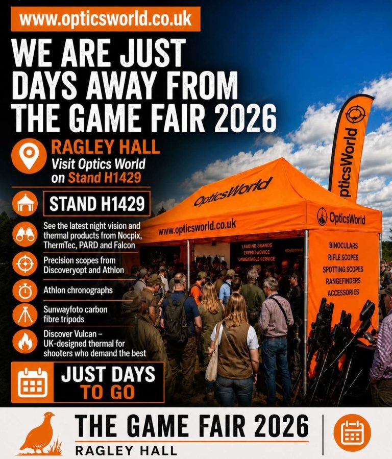 Visit Optics World at The Game Fair 2026 at Ragley Hall – Thermal Scopes, Night Vision and Precision Shooting Optics