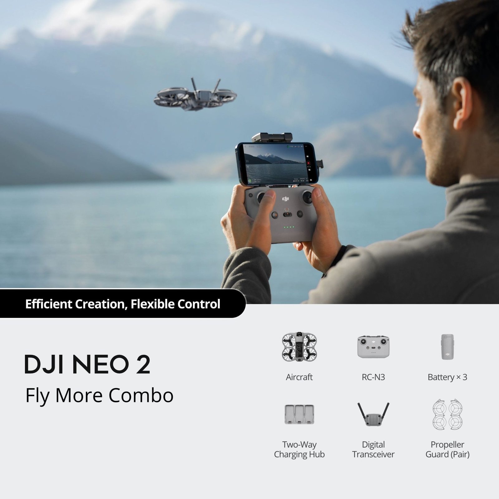 DJI Neo 2 Fly More Combo 4K Camera Drone with RC-N3